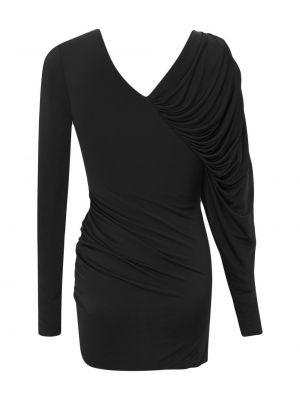Drapiruotas suknele v formos iškirpte Saint Laurent juoda