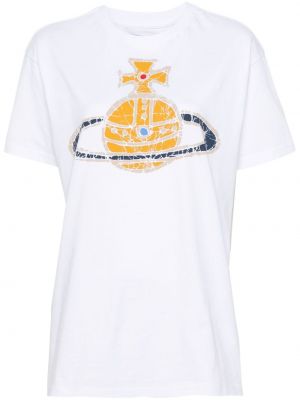Памучна тениска с принт Vivienne Westwood бяло