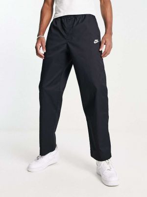 Плетеные прямые брюки Nike черные