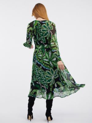 Kvetinové kvetinové šaty Orsay zelená