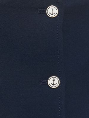 Falda con botones de lana de crepé Thom Browne azul