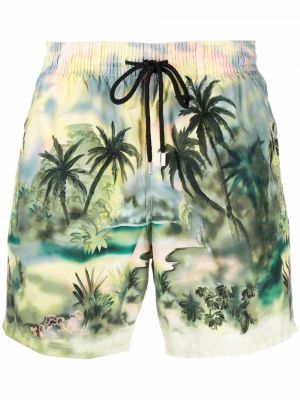 Kratke hlače s printom Palm Angels zelena