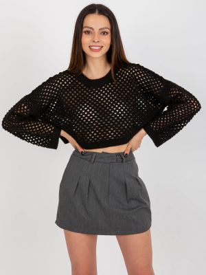 Mini sijonas su kišenėmis Fashionhunters pilka