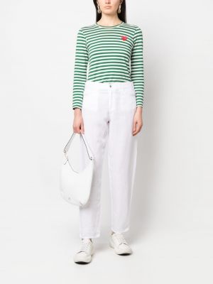 Pantalon droit en lin Emporio Armani blanc