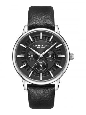 Спортивные кожаные часы в деловом стиле Kenneth Cole New York черные