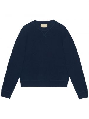 Кашмирен пуловер бродиран Gucci синьо