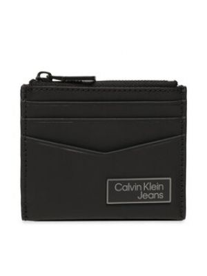 Calvin Klein Jeans Puzdro na kreditné karty Logo Plaqueid Cardholder W/Zip K50K510130  - čierna