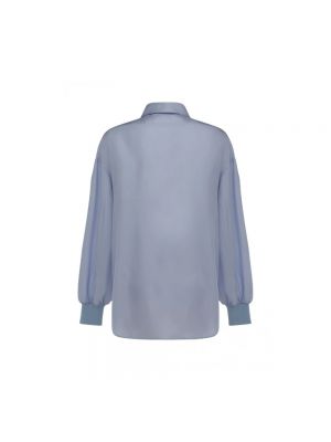 Blusa de seda Alexander Mcqueen azul