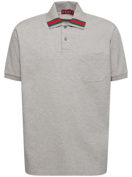 Poloshirt i bomuld Gucci grå