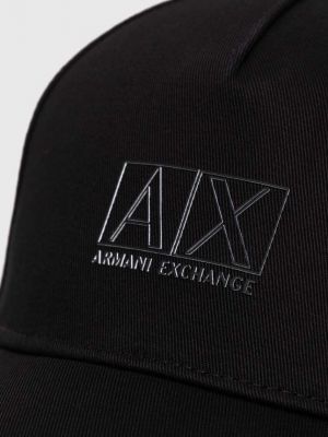 Bavlněná kšiltovka s potiskem Armani Exchange černá