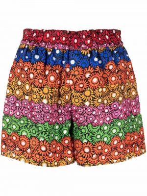 Kratke hlače s cvetličnim vzorcem s potiskom La Doublej rdeča