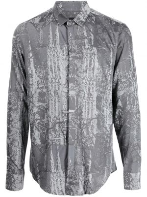 Camisa con estampado con estampado abstracto Emporio Armani gris
