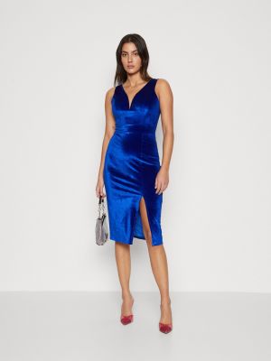 Платье миди с v-образным вырезом Wal G синее