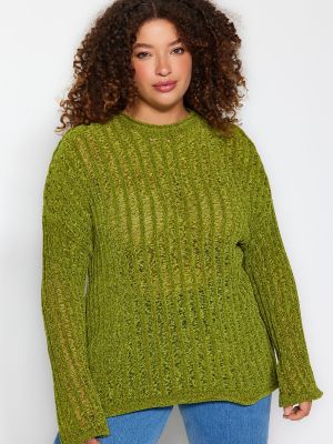Ažūra džemperis Trendyol zaļš