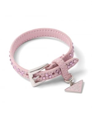 Wildleder armband mit kristallen Prada pink
