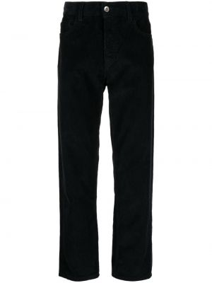 Ravne hlače iz rebrastega žameta Ymc črna