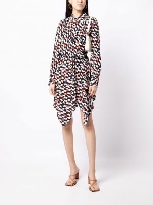 Sukienka z nadrukiem w abstrakcyjne wzory drapowana Jason Wu