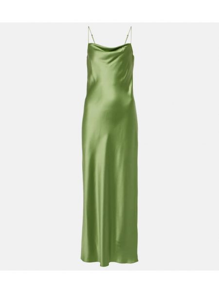 Hodvábne dlouhé šaty Dorothee Schumacher zelená