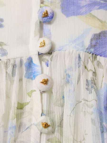 Kaklasaite viskozes ar ziediem Zimmermann balts