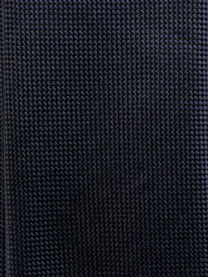 Jedwabny krawat pleciony Zegna niebieski