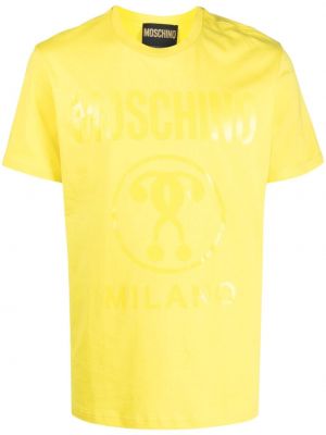 T-shirt en coton à imprimé Moschino jaune