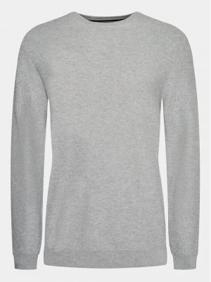 Dzianinowy sweter w jednolitym kolorze Pierre Cardin szary