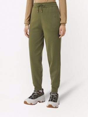 Kašmírové vlněné sportovní kalhoty Burberry zelené