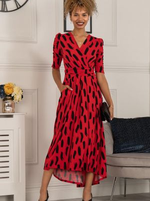 Платье из джерси с принтом Jolie Moi красное