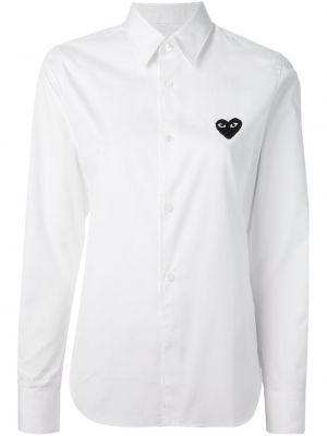 Camisa con bordado con corazón Comme Des Garçons Play blanco