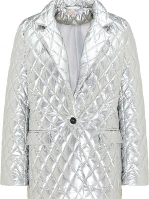 Jednofarebná priliehavá zimná bunda s dlhými rukávmi Mymo Now - strieborná
