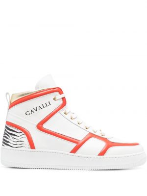 Trykt høye sneakers Roberto Cavalli hvit