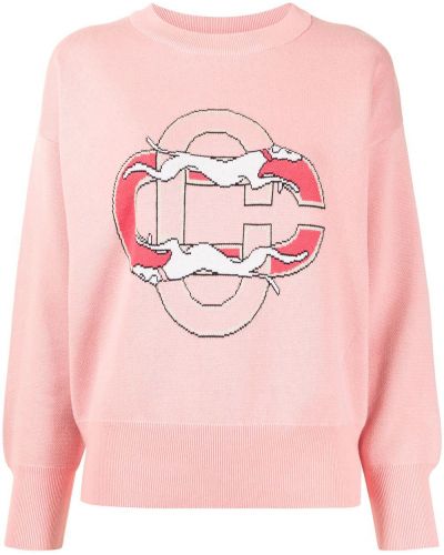 Памучен пуловер Casablanca розово