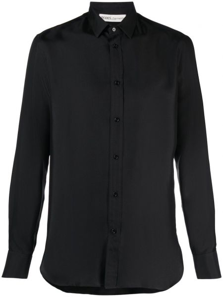 Hodvábna košeľa na gombíky Modes Garments čierna