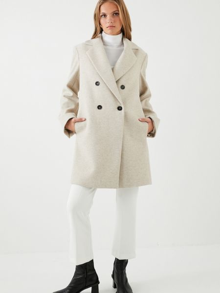 Двубортное пальто Koton белое