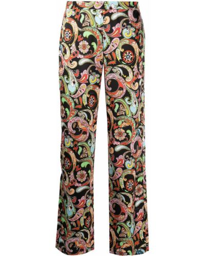 Pantaloni de mătase cu imagine cu model paisley Fleur Du Mal