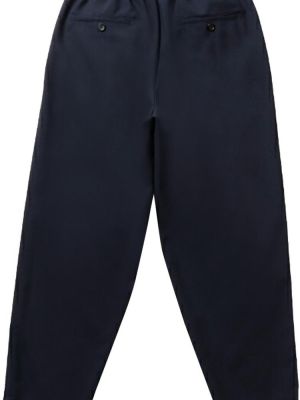 Шерстяные брюки с тропическим принтом Marni синие