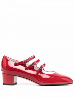 Pantofi cu toc din piele Carel Paris roșu