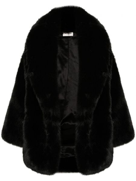 Manteau de fourrure col châle Saint Laurent Pre-owned noir