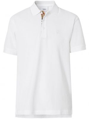 Памучна поло тениска Burberry бяло