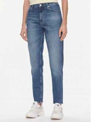 Džíny s klučičím střihem Calvin Klein Jeans modré