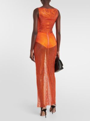 Мрежеста макси пола с кристали Giuseppe Di Morabito оранжево