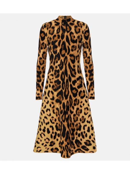 Jacquard leopard trykt dress Oscar De La Renta brun