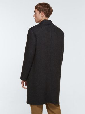 Μάλλινο παλτό Loro Piana μαύρο