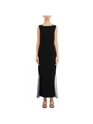 Sukienka długa z wiskozy Helmut Lang czarna