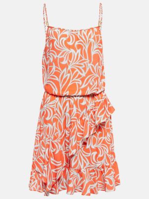 Šaty s potiskem s volány Heidi Klein oranžové