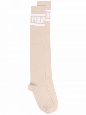 Чорапи с принт Philipp Plein бежово