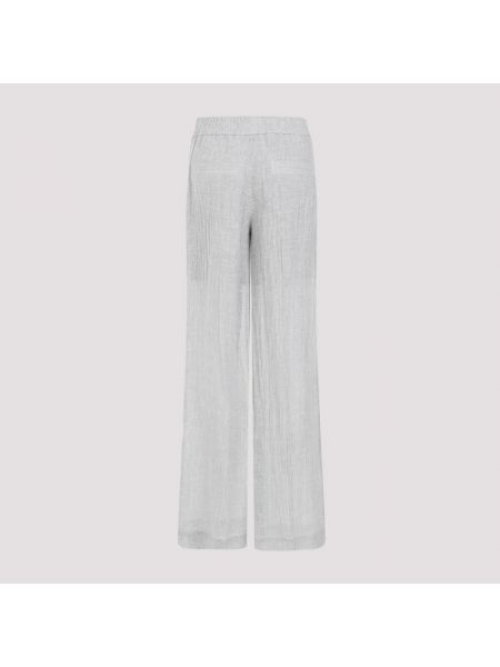 Pantalones de lino Brunello Cucinelli gris