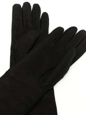 Kožené rukavice Bottega Veneta Pre-owned černé