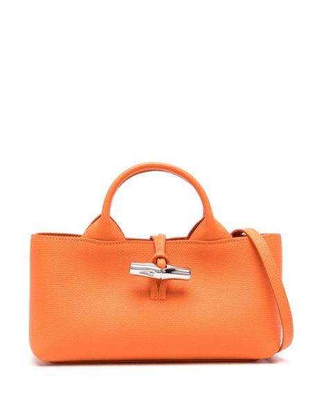 Nahka mini laukku Longchamp oranssi