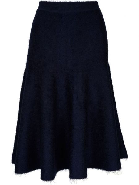 Svilena midi suknja Khaite plava